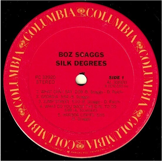 Scaggs, Boz / Silk Degrees | Columbia PC-33920 | February 1976