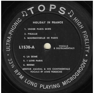 Amaral, Nestor / Holiday in France | Tops L-1538 | Mono | 1957