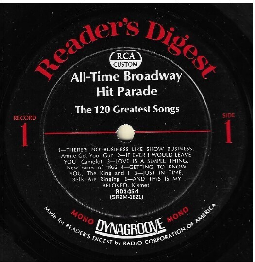 Various Artists / All-Time Broadway Hit Parade | Reader's Digest RD3-35-1 | Record 1 | Mono | 1966