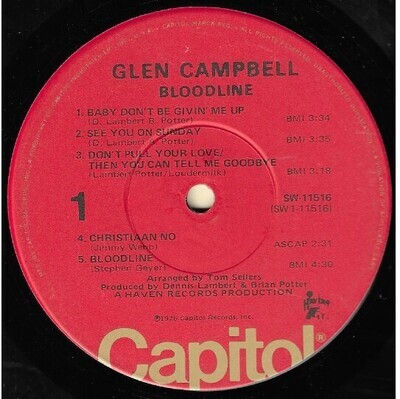 Campbell, Glen / Bloodline | Capitol SW-11516 | April 1976