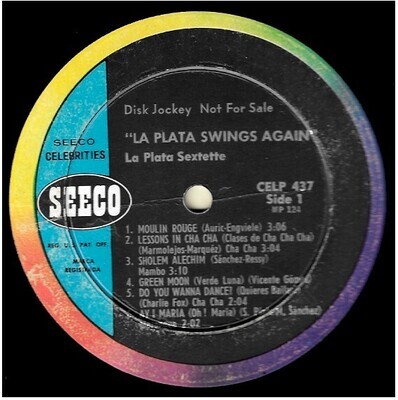 La Plata Sextette / La Plata Swings Again | Seeco CELP-437 | Promo | 1960
