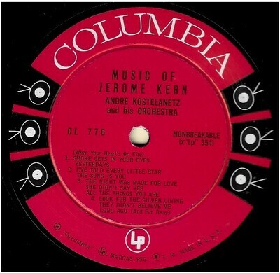 Kostelanetz, Andre / Music of Jerome Kern | Columbia CL-776 | Mono | 1955