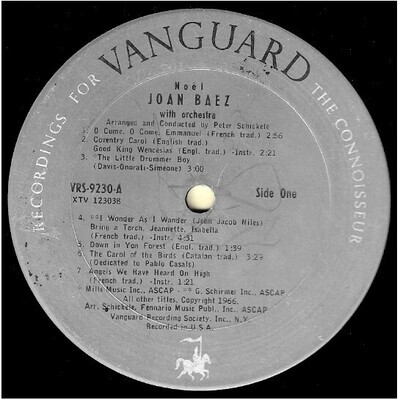 Baez, Joan / Noel | Vanguard VRS-9230 | November 1966