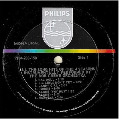 Crewe, Bob / All the Song Hits of the 4 Seasons | Philips PHM-200-150 | November 1964