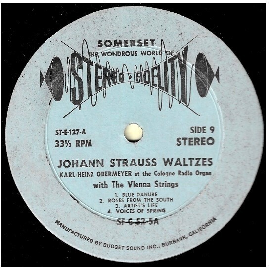 Obermeyer, Karl-Heinz / Johann Strauss Waltzes | Somerset SF-G 52-5 | Stereo | Vienna Strings