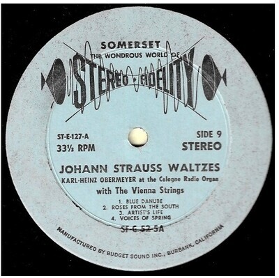 Obermeyer, Karl-Heinz / Johann Strauss Waltzes | Somerset SF-G 52-5 | Stereo | Vienna Strings