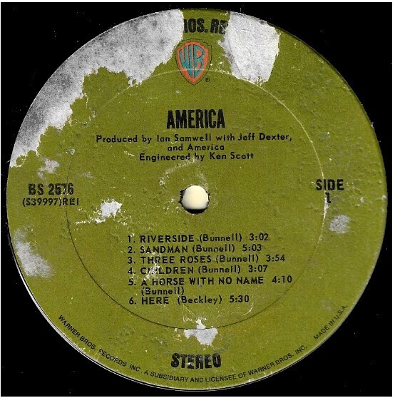 America / America | Warner Bros. BS-2576 | December 1971