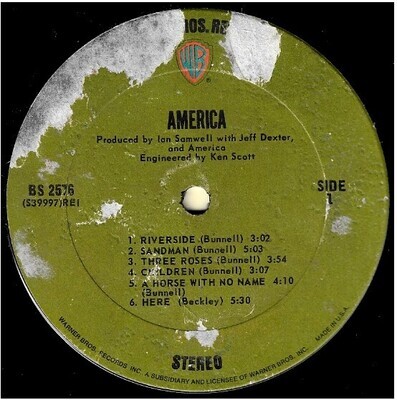 America / America | Warner Bros. BS-2576 | December 1971