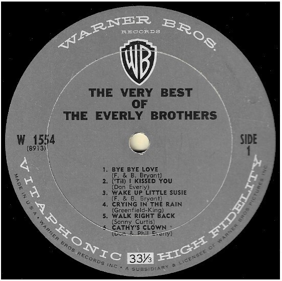 Everly Brothers, The / The Very Best of The Everly Brothers | Warner Bros. W-1554 | September 1964