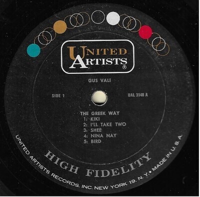 Vali, Gus / The Greek Way | United Artists UAL-3148 | Mono | 1961