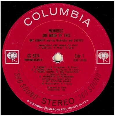 Conniff, Ray / Memories Are Made of This | Columbia CS-8374 | January 1961