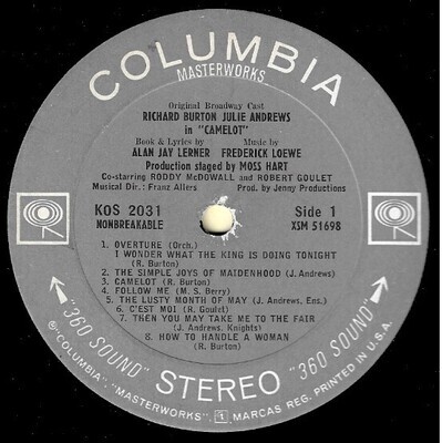 Original Cast / Camelot | Columbia Masterworks KOS-2031 | Stereo | 1960
