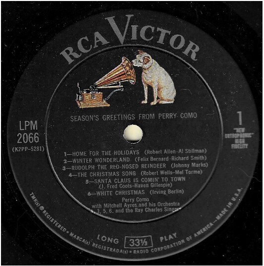 Como, Perry / Season&#39;s Greetings From Perry Como | RCA Victor LPM-2066 | Mono | 1959