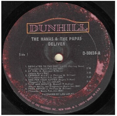 Mamas + Papas, The / Deliver | Dunhill D-50014 | January 1967
