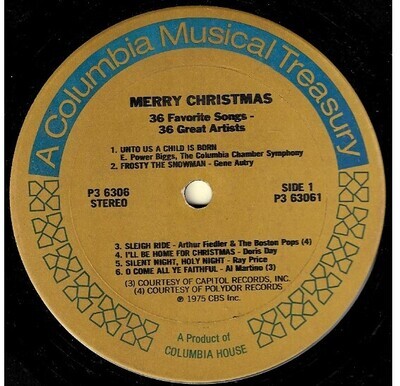 Various Artists / Merry Christmas | Columbia House P3-6306 | Stereo | 1975