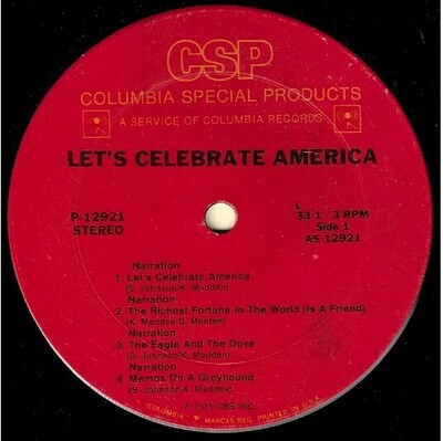 Various Artists / Let's Celebrate America | Columbia Special Products P-12921 | Stereo | 1975