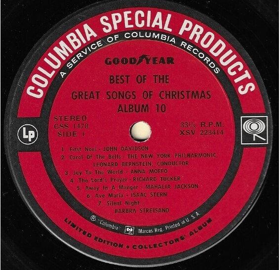 Various Artists / Best of The Great Songs of Christmas - Album 10 |  Columbia Special Products CSS-1478 | Stereo | 1970