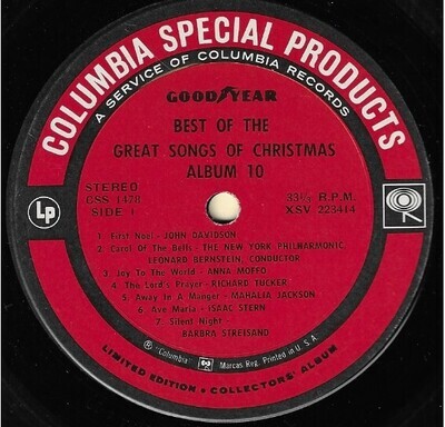 Various Artists / Best of The Great Songs of Christmas - Album 10 | Columbia Special Products CSS-1478 | Stereo | 1970