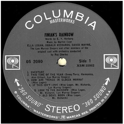 Original Cast / Finian&#39;s Rainbow | Columbia Masterworks OS-2080 | Stereo | August 1962