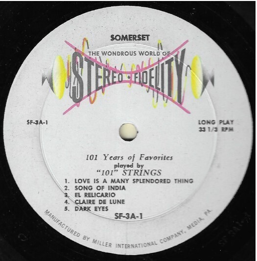 101 Strings / 101 Years of Favorites | Somerset SF-3A | Stereo Fidelity | 1965