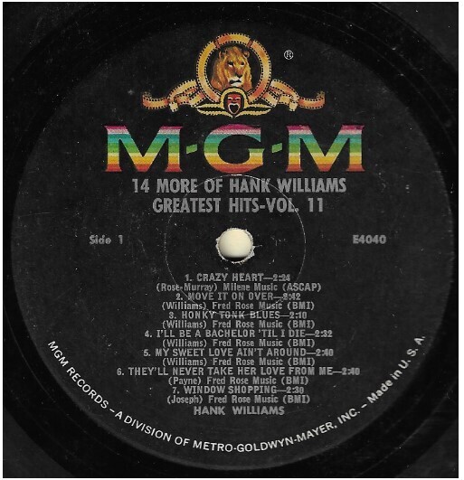 Williams, Hank / 14 More of Hank Williams Greatest Hits - Vol. II | MGM E-4040 | June 1962