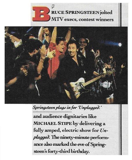 Springsteen, Bruce / Springsteen Plugs in for Unplugged | November 1992