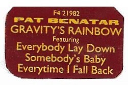 Benatar, Pat / Gravity's Rainbow | Chrysalis F4-21982 | May 1993
