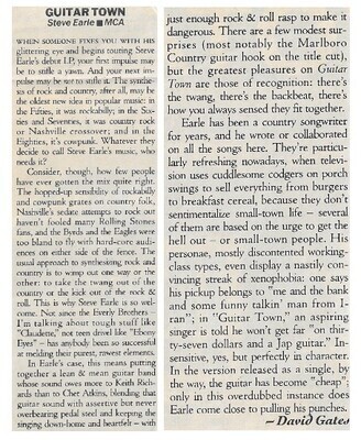 Earle, Steve / Guitar Town | August 1986