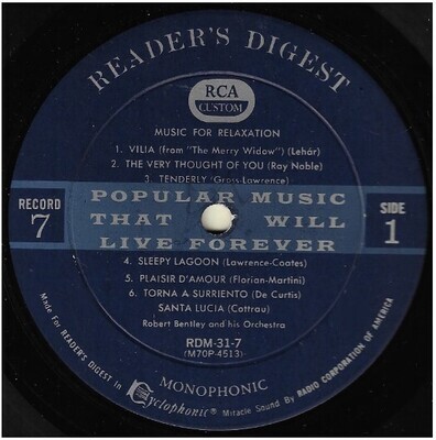 Bentley, Robert / Music For Relaxation | Reader&#39;s Digest RDM-31-7 | Mono | 1961