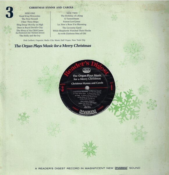 Leibert, Dick / Christmas Hymns and Carols | Reader's Digest RD3-42-3 | Record 3 | Mono | 1968