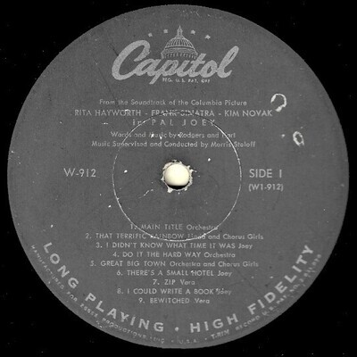 Sinatra, Frank / Pal Joey (Soundtrack) | Capitol W-912 | Rita Hayworth - Kim Novak | October 1957