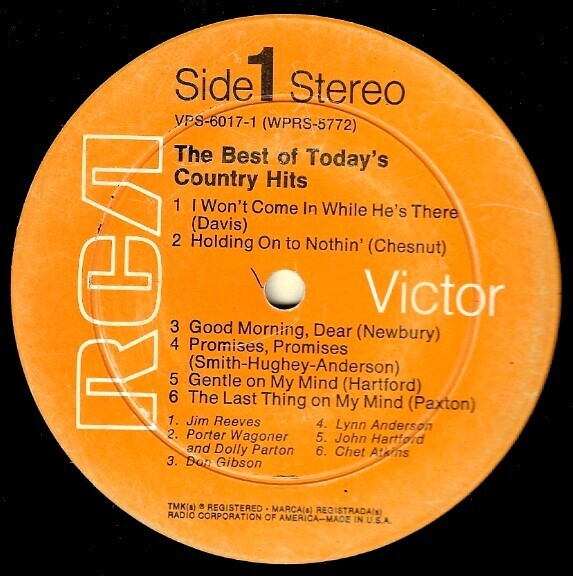 Various Artists / The Best of Today's Country Hits | RCA Victor VPS-6017 | 1968