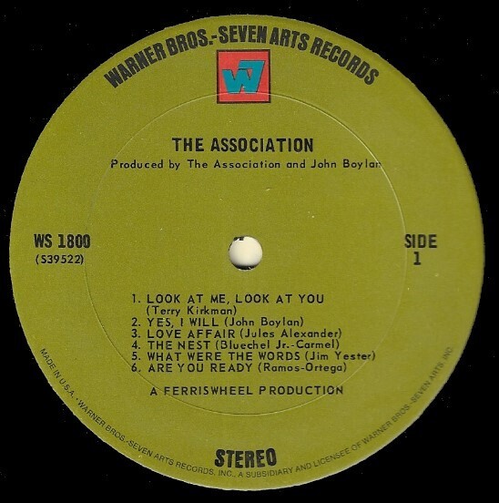 Association, The / The Association | Warner Bros. WS-1800 | Stereo | August 1969