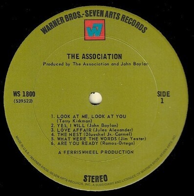 Association, The / The Association | Warner Bros. WS-1800 | Stereo | August 1969