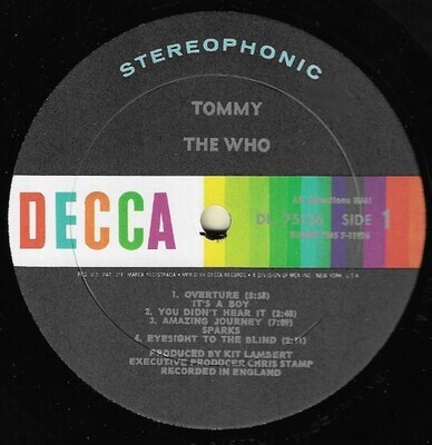 Who, The / Tommy | Decca DXSW-7205 | May 1969