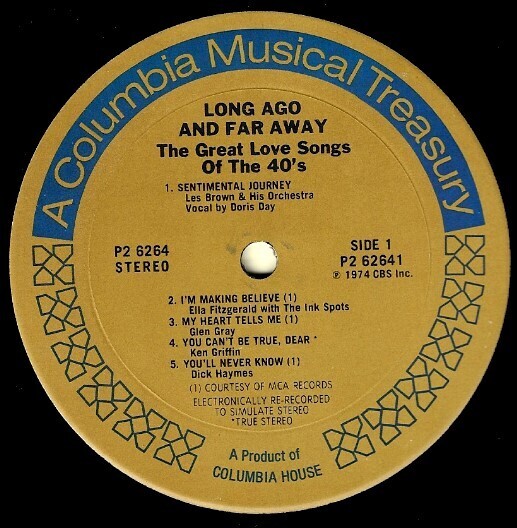 Various Artists / Long Ago and Far Away - The Great Love Songs of the 40's | Columbia House P2-6264 | Stereo | 1974