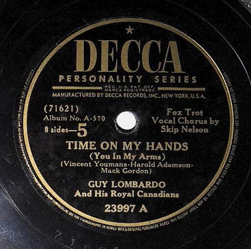 Lombardo, Guy / Time On My Hands | Decca 23997 | September 1947