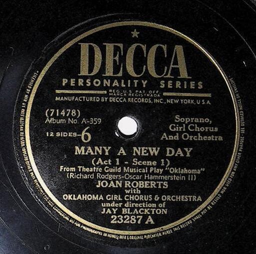 Roberts, Joan / Many a New Day | Decca 23287 | December 1943