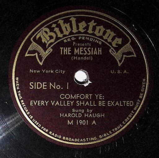 Haugh, Harold / Comfort Ye: Every Valley Shall Be Exalted | Bibletone M-1901 | 1947