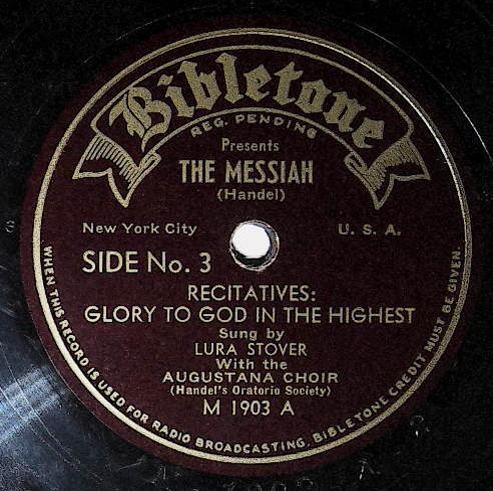 Stover, Lura / Recitatives: Glory to God in the Highest | Bibletone M-1903 | 1947