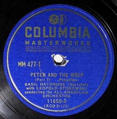 Rathbone, Basil / Peter and the Wolf (Part I) | Columbia Masterworks 11650-D | 1941
