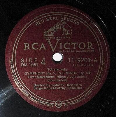 Koussevitzky, Serge / Tchaikovsky: Symphony No. 5, In E Minor, Op. 64 (First Movement) | RCA Victor Red Seal 11-9201 | Concluded | 1950