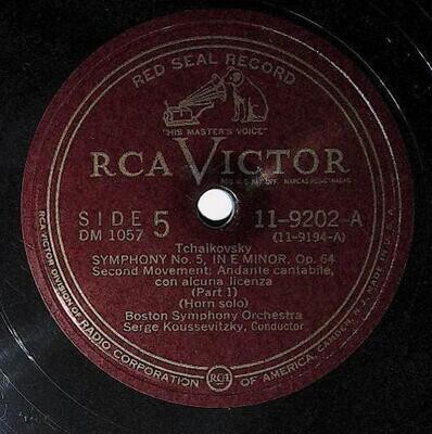Koussevitzky, Serge / Tchaikovsky: Symphony No. 5, In E Minor, Op. 64 (Second Movement) | RCA Victor Red Seal 11-9202 | Part 1 | 1950