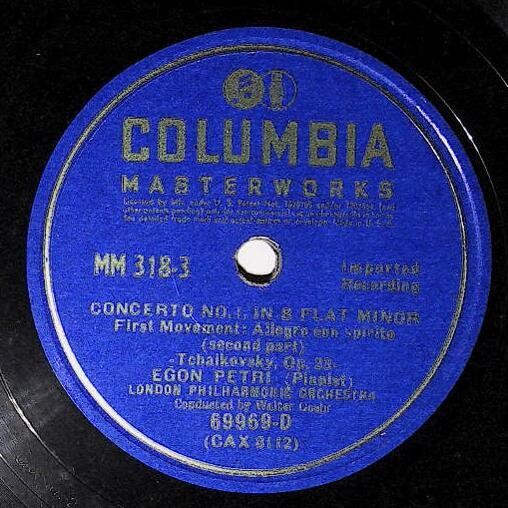 Petri, Egon / Tchaikovsky: Concerto No. 1, In B Flat Minor (First Movement) | Columbia Masterworks 69969-D | 1938 | Second Part