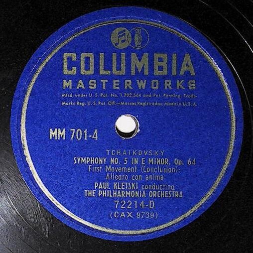Kletski, Paul / Tchaikovsky: Symphony No. 5 In E Minor, Op 64 (First Movement) | Columbia Masterworks 72214-D | 1947 | Conclusion