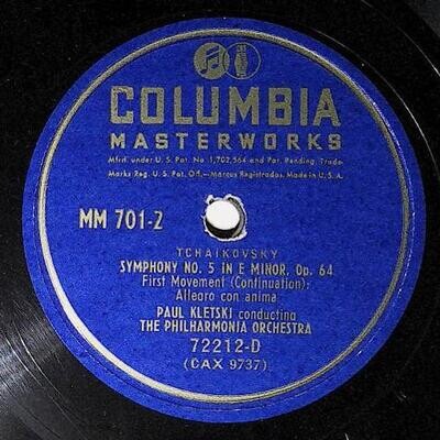 Kletski, Paul / Tchaikovsky: Symphony No. 5 In E Minor, Op 64 (First Movement) | Columbia Masterworks 72212-D | 1947 | Continuation