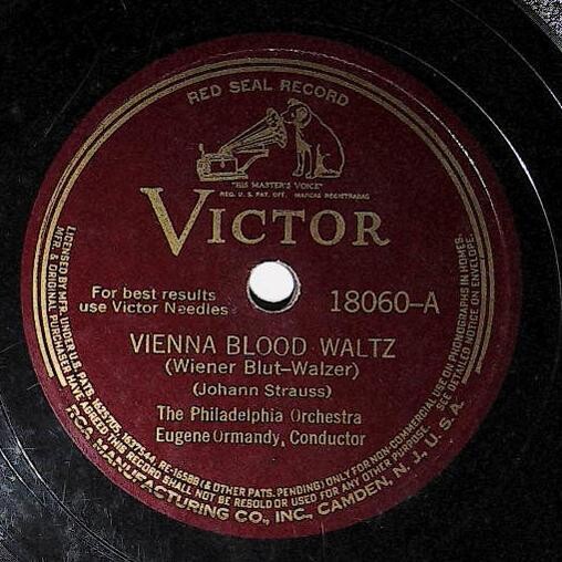 Ormandy, Eugene / Vienna Blood Waltz | Victor Red Seal 18060 | 1942