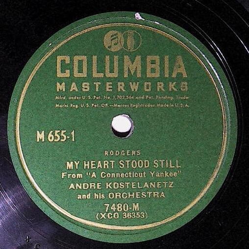Kostelanetz, Andre / My Heart Stood Still | Columbia Masterworks 7480-M | 1946