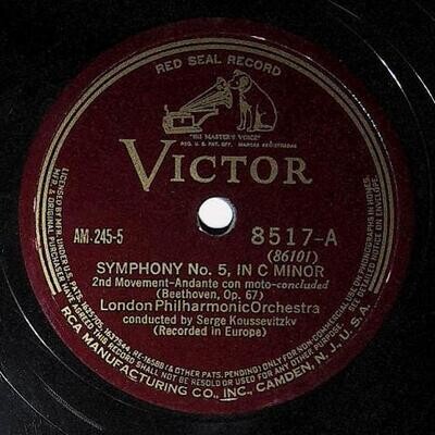 Koussevitzky, Serge / Beethoven: Symphony No. 5, In C Minor (2nd Movement) | Victor Red Seal 8517 | Concluded