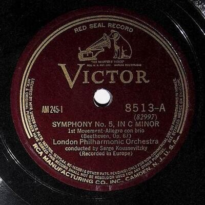 Koussevitzky, Serge / Beethoven: Symphony No. 5, In C Minor (1st Movement) | Victor Red Seal 8513 | Allegro con brio | 1935